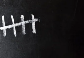 Chalk tally marks on a blackboard, a reminder that counting drinks does not predict BAC