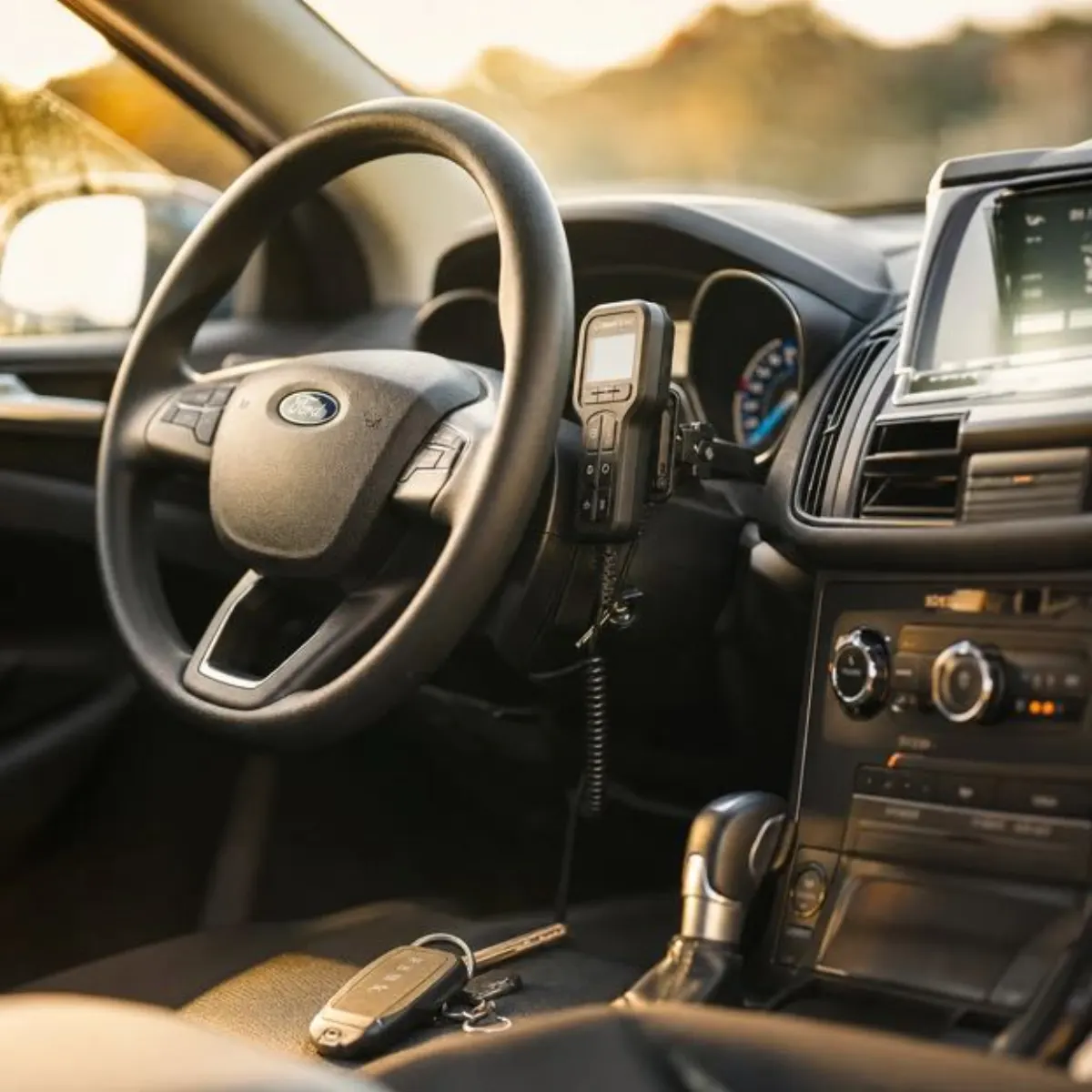 Ignition interlock device mounted beside a steering wheel, a breath-based test that measures alcohol in the moment rather than looking back like an EtG test